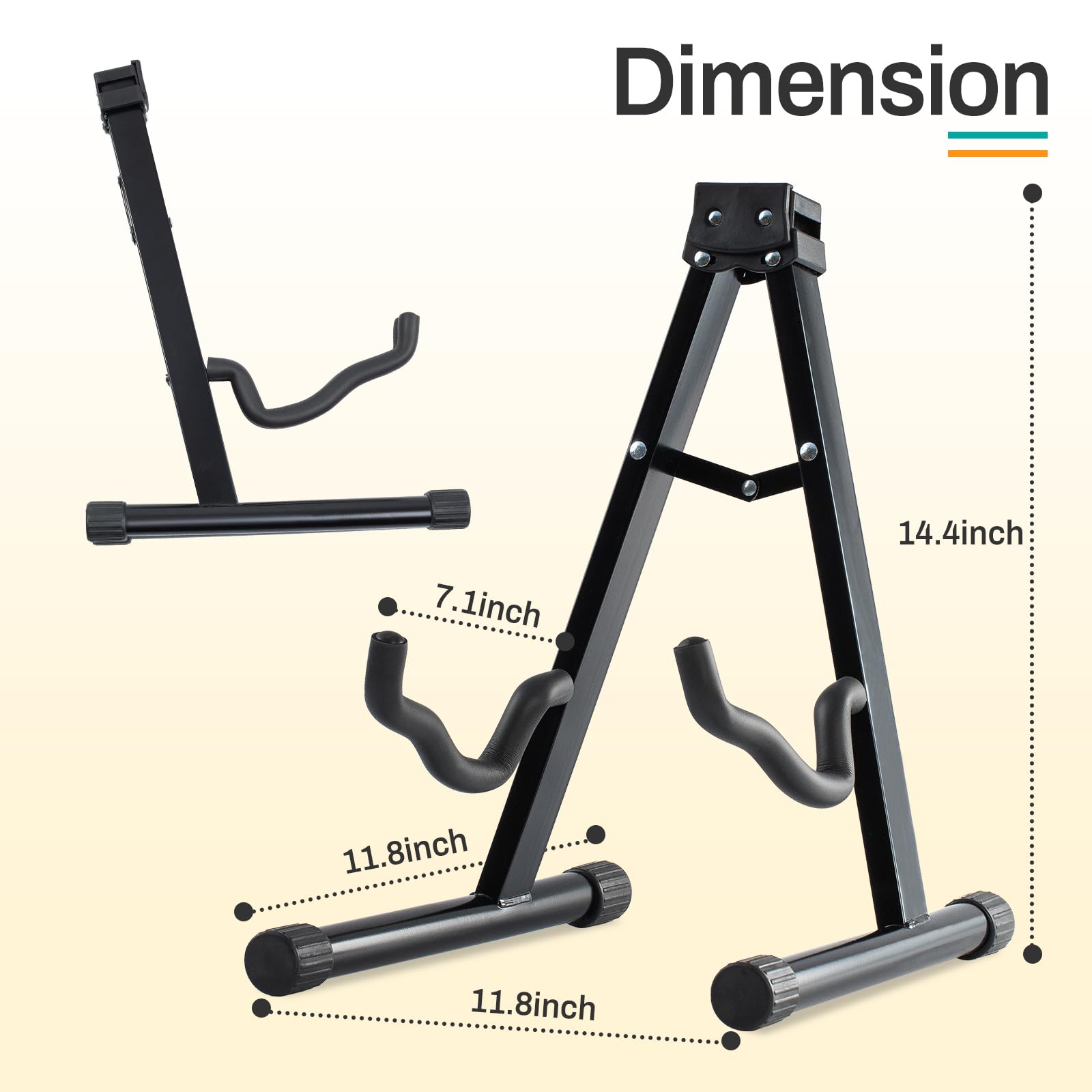 MOSEN Guitar Stand, 2 Pack Foldable A-Frame Guitar Stand with Non-Slip Rubber and Foam Arms for Acoustic Classical and Electric